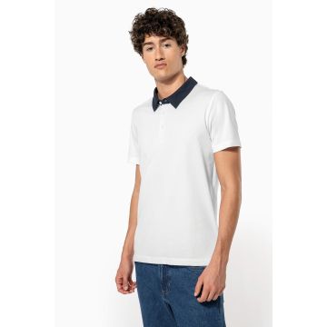 Polo personnalisable jersey bicolore homme