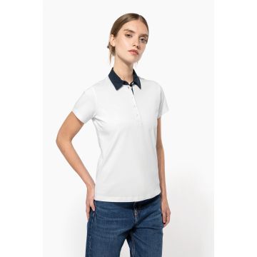Polo publicitaire jersey bicolore femme