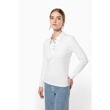 Polo à broder Jersey Manches Longues Femme