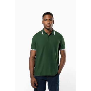 Polo publicitaire homme manches courtes à liserés contrastés