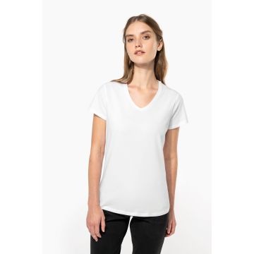 T-Shirt Publicitaire Col V Manches Courtes Femme