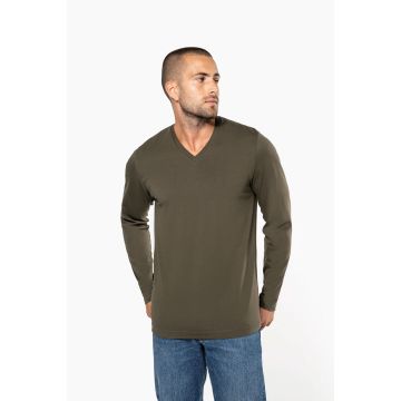 T-shirt Personnalisé Homme Col V Manches Longues