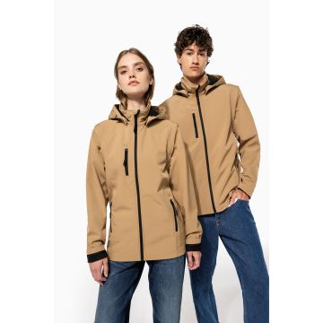 Veste Softshell 3 Couches à Capuche avec Manches Amovibles Unisexe