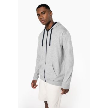 Sweat-shirt personnalisable zippé capuche contrastée