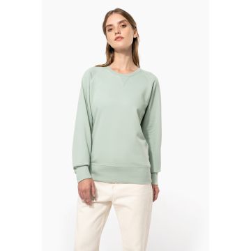 Sweat-shirt à personnaliser BIO col rond manches raglan femme