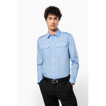 Chemise à broder pilote manches longues homme