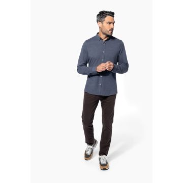 Chemise à broder Jacquard manches longues
