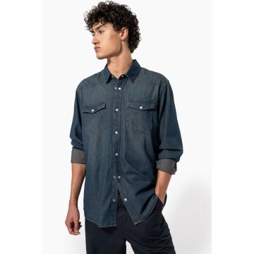 Chemise à broder Denim Manches Longues