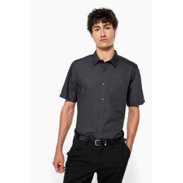 Chemise à broder popeline manches courtes