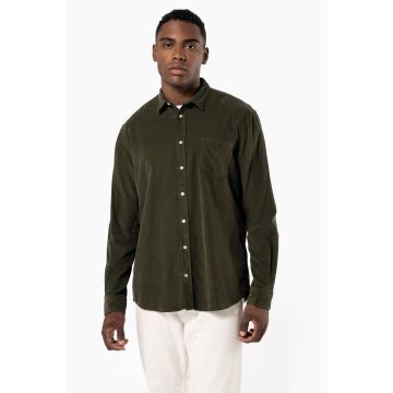 Chemise à broder Manches Longues en Velours Homme