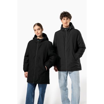 Parka recyclée chaude à broder à Capuche unisexe