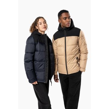 Parka matelassée à capuche bi-ton unisexe