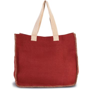 Sac Publicitaire en Jute avec Coutures Contrastées