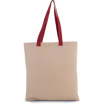 Sac Shopping Publicitaire Plat en Toile avec Poignées Contrastées 38 cm x 42 cm en 220gr/m²