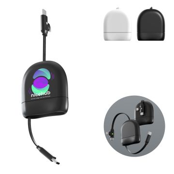 Câble rétractable USB-C et Lightning Xoopar ICE-R 60 W 1 mètre