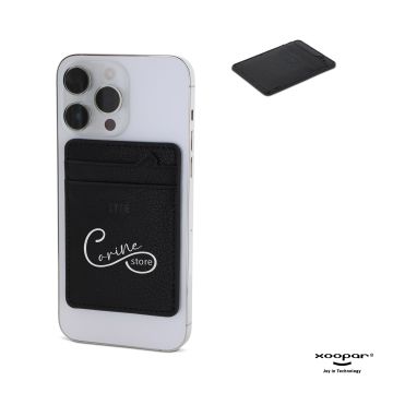 Porte-carte magnétique en cuir recyclé