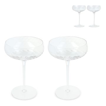 Lot de 2 flûtes à champagne avec motif de verre élégant 300 ml