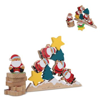 Jeu d’équilibre du Père Noël en bois