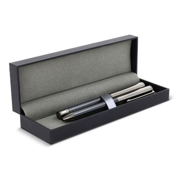 Ensemble Stylo à bille publicitaire et Stylo publicitaire roller en métal dans un coffret cadeau