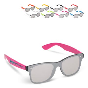 Lunettes de soleil publicitaire Justin R-PC avec uni-lentilles miroir UV400