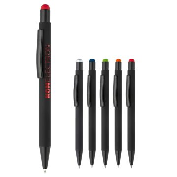 Stylo stylet publicitaire NEW YORK caoutchouté noir