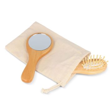 Set de brosses et miroirs en bois Schima superba