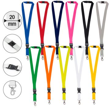 Lanyard publicitaire / Tour de Cou Polyester 20 mm