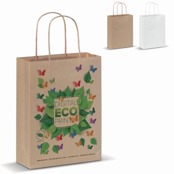 Sac Publicitaire papier anses torsadées 90 g/m² - 18 x 8 x 22 cm