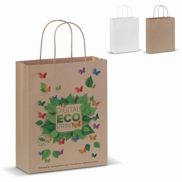 Sac Publicitaire en papier kraft 90 g/m² - 22 x 10 x 31 cm