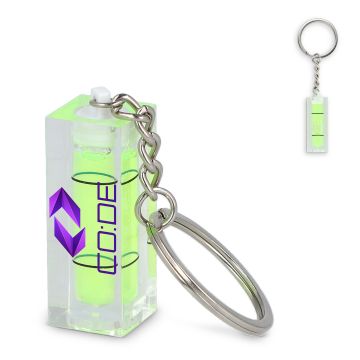 Porte-clés publicitaire avec niveau à bulle