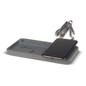 Organisateur de bureau Limestone avec Chargeur cadeau client sans fil 5W