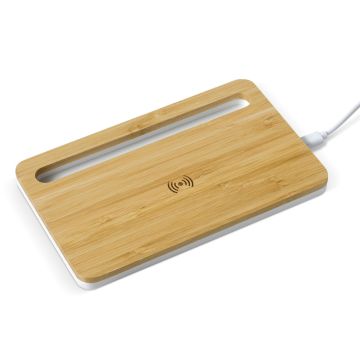 Chargeur cadeau client sans fil en bambou 5W