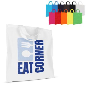 Sac shopping Publicitaire OEKO-TEX couleur court - 38 x 42 cm en 140 g/m²