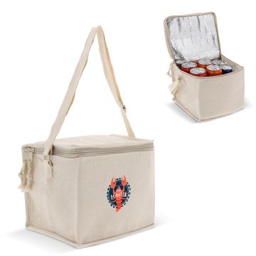 Coton carré isotherme Sac publicitaire 22x18x18 cm
