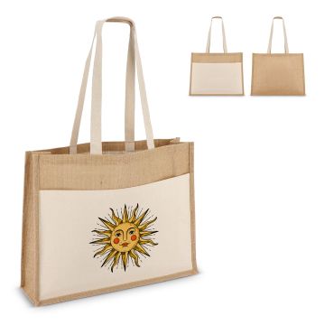 Sac publicitaire fourre-tout en jute OEKO-TEX® 45 x 12 x 35cm 320g/m²