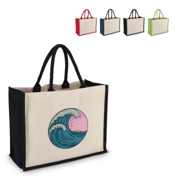 Sac publicitaire fourre-tout Jute-Cotton OEKO-TEX® 42,5 x 19 x 32cm 320g/m²