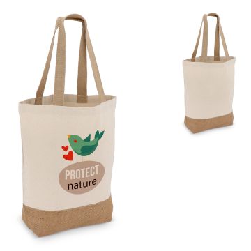 Sac publicitaire fourre-tout Coton-Jute OEKO-TEX® 41 x 13 x 41 cm 320g/m²