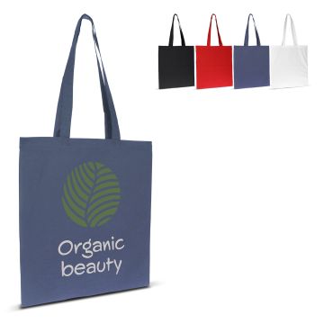 Sac publicitaire en coton bio couleur long 140g/m² 38x42 cm