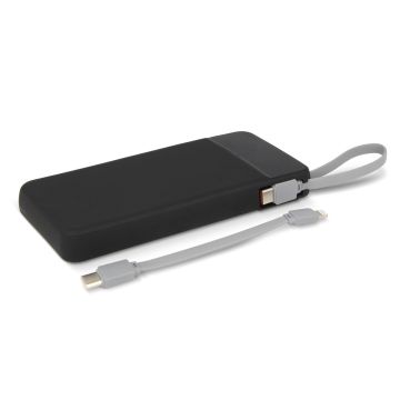 Batterie Ziara avec câble USB-C et Lightning 10000mAh