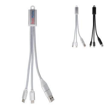 Câble de recharge 2 en 1 USB-A/C vers USB-C et Lightning en aluminium