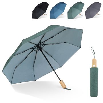 Parapluie Publicitaire pliable 21” en R-PET. Ouverture automatique