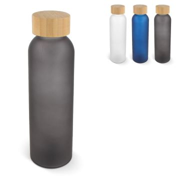 Bouteille Publicitaire d'eau verre & Bambou 500 ml