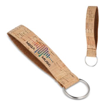 Bracelet en liège avec Porte-clés publicitaire