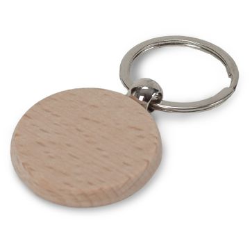 Porte-clé rond en bois Ø40mm