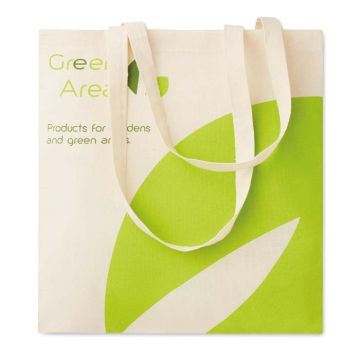 Sac shopping coton totalement imprimé quadri 38 x 42 cm en 140 gr/m²