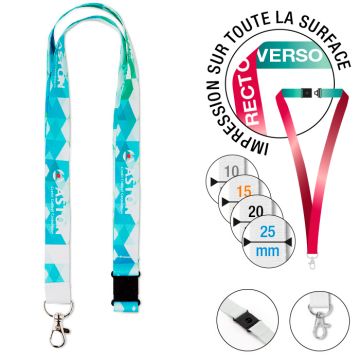 Tour de Cou sublimation avec clip de sécurité