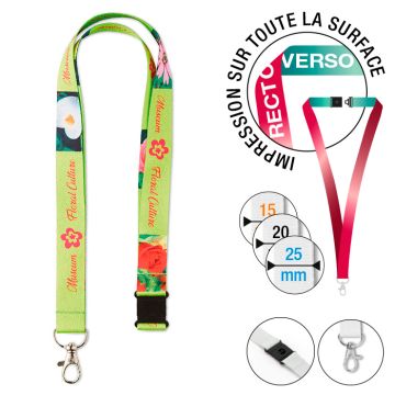 Tour de Cou sublimation avec clip de sécurité Fabriqué en Europe