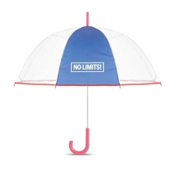 Parapluie transparent personnalisable sur 2 pans en toile