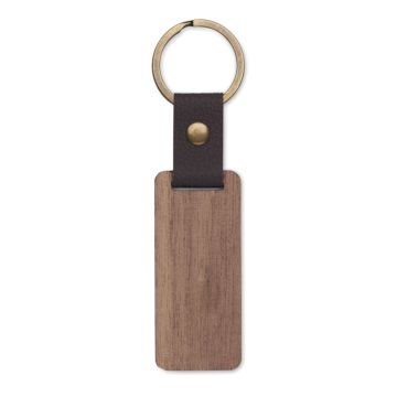 Porte-clés en noyer et PU