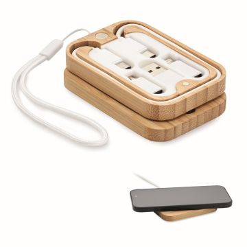 Chargeur sans fil 15W bambou